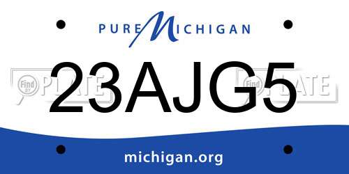 23AJG5 Michigan License Plate