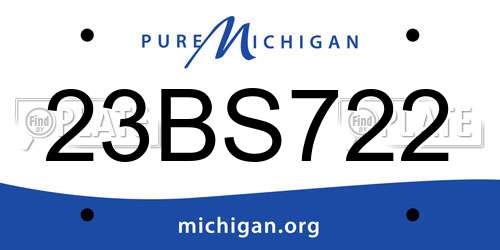 23BS722 Michigan License Plate