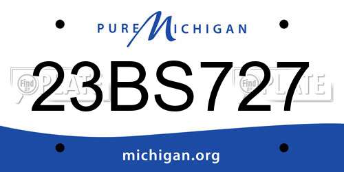 23BS727 Michigan License Plate