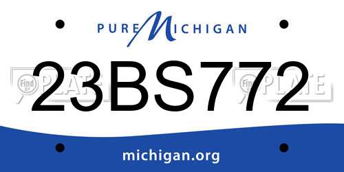 23BS772 Michigan License Plate