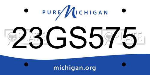 23GS575 Michigan License Plate