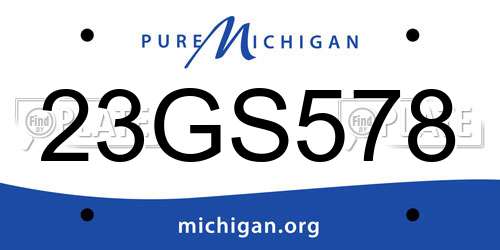 23GS578 Michigan License Plate