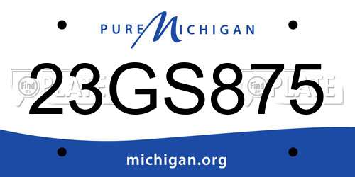 23GS875 Michigan License Plate