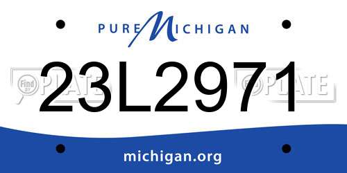 23L2971 Michigan License Plate