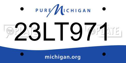 23LT971 Michigan License Plate