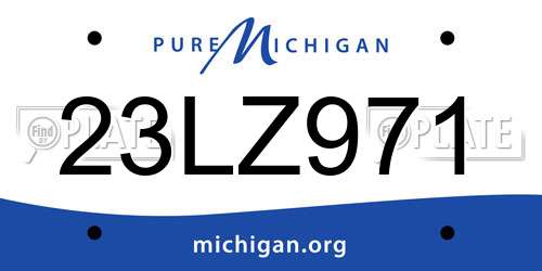 23LZ971 Michigan License Plate