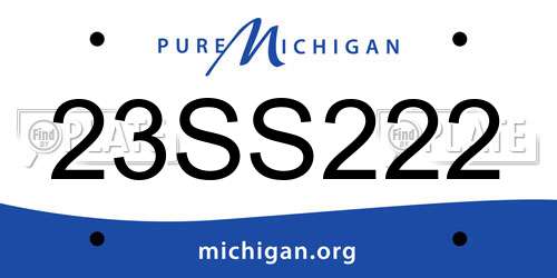 23SS222 Michigan License Plate