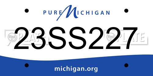 23SS227 Michigan License Plate