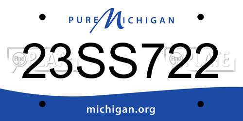23SS722 Michigan License Plate