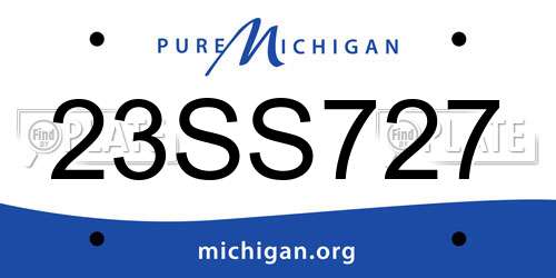 23SS727 Michigan License Plate