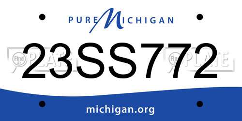 23SS772 Michigan License Plate