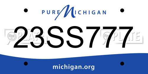 23SS777 Michigan License Plate