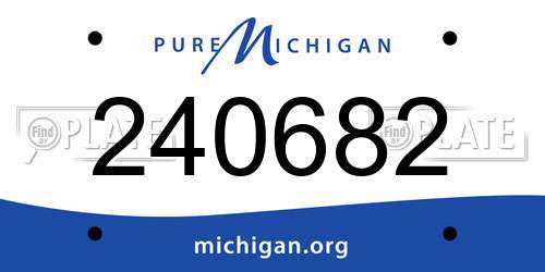 240682 Michigan License Plate