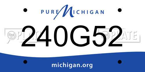 240G52 Michigan License Plate
