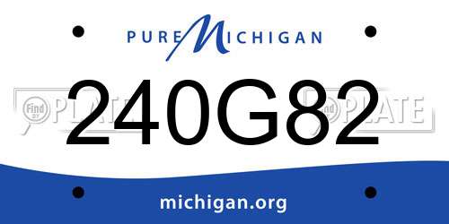 240G82 Michigan License Plate