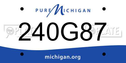 240G87 Michigan License Plate