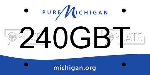 240GBT Michigan License Plate