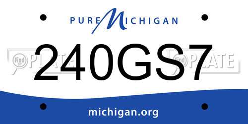 240GS7 Michigan License Plate