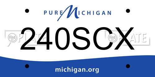240SCX Michigan License Plate