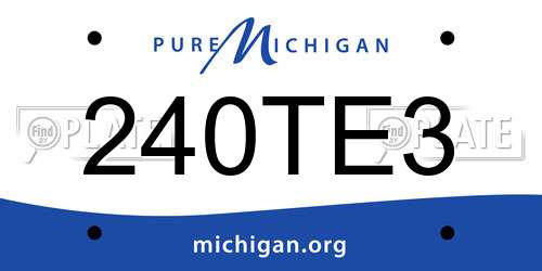 240TE3 Michigan License Plate