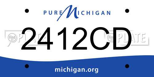 2412CD Michigan License Plate