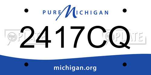 2417CQ Michigan License Plate