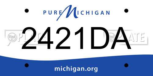 2421DA Michigan License Plate