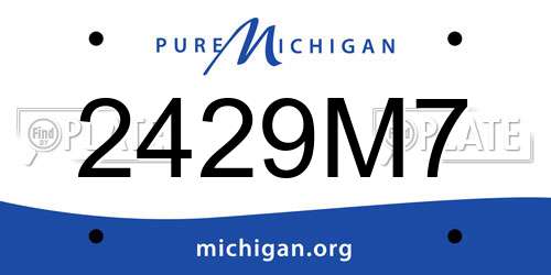 2429M7 Michigan License Plate