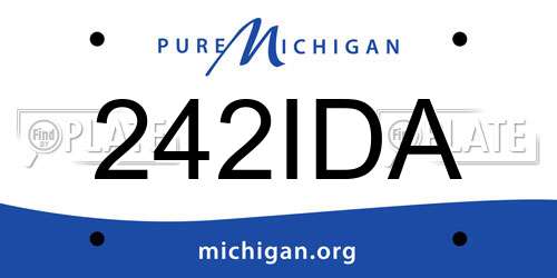 242IDA Michigan License Plate
