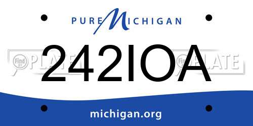 242IOA Michigan License Plate