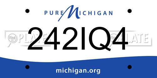 242IQ4 Michigan License Plate