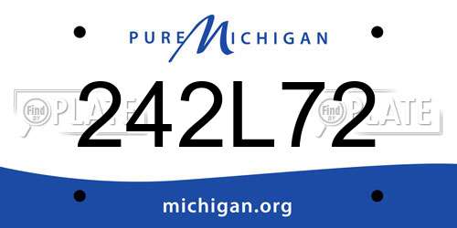 242L72 Michigan License Plate