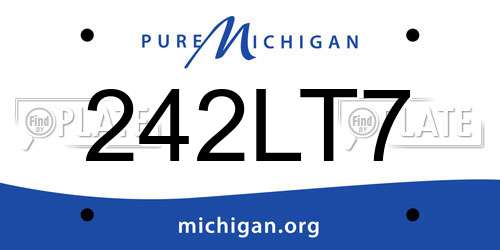 242LT7 Michigan License Plate