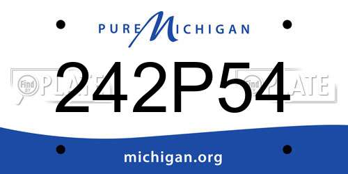 242P54 Michigan License Plate