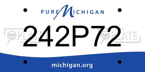 242P72 Michigan License Plate