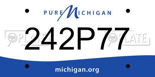 242P77 Michigan License Plate