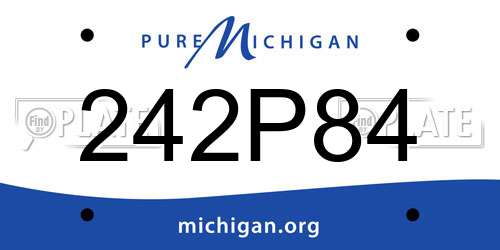 242P84 Michigan License Plate