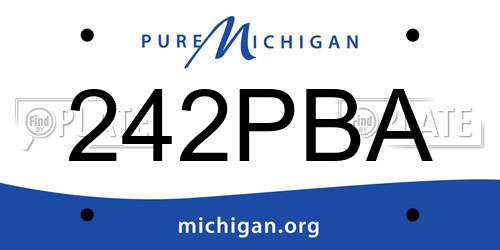 242PBA Michigan License Plate