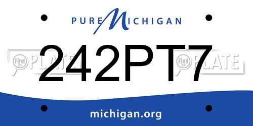 242PT7 Michigan License Plate