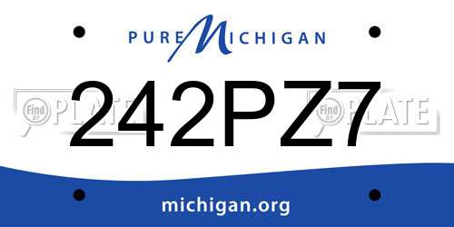 242PZ7 Michigan License Plate
