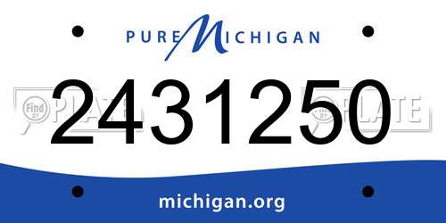 2431250 Michigan License Plate