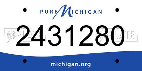 2431280 Michigan License Plate
