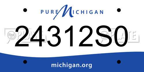 24312S0 Michigan License Plate