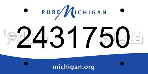 2431750 Michigan License Plate