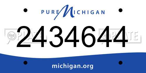 2434644 Michigan License Plate