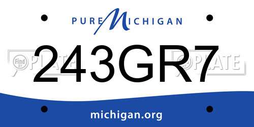 243GR7 Michigan License Plate