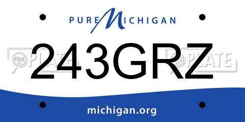 243GRZ Michigan License Plate
