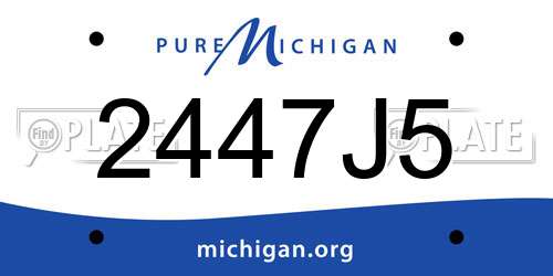 2447J5 Michigan License Plate