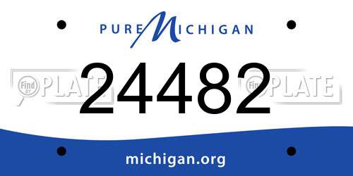 24482 Michigan License Plate