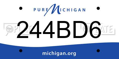 244BD6 Michigan License Plate